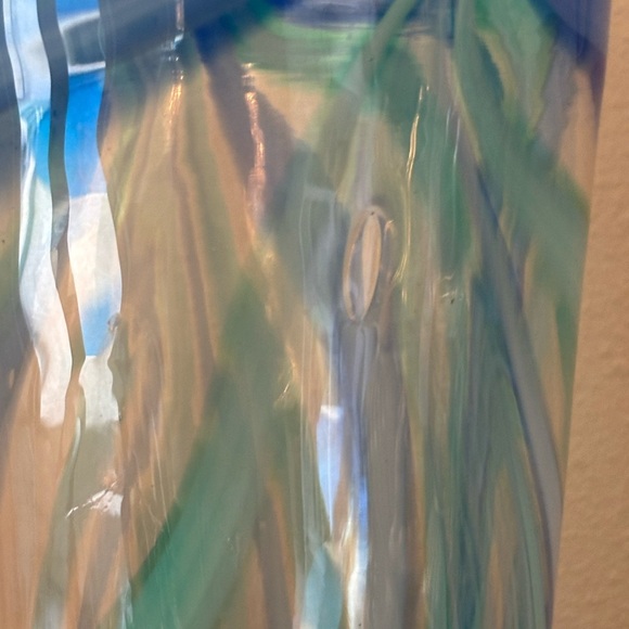 Vintage hand blown Blue and Green Swirl Glass Vase - Picture 5 of 7